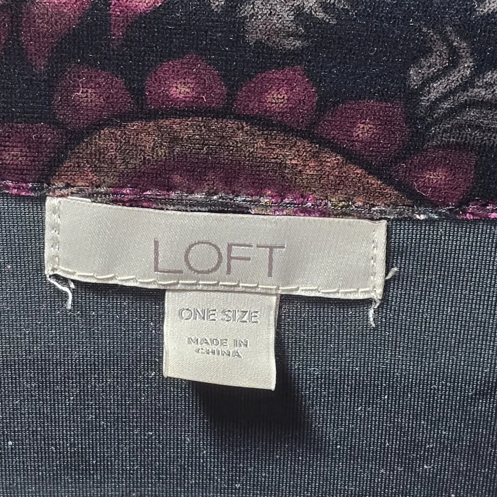 LOFT Womens Velvet Kimono Jacket with Floral Patterns , One Size _ Fall Chic - Picture 3 of 5